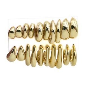 10 Pairs Chunky Gold Earrings Set Lightweight Dangle Hoop Earrings for Women